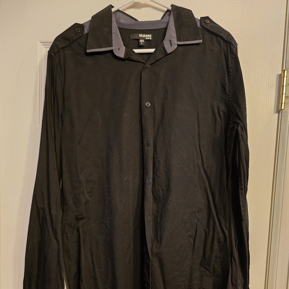 Murano Black Shirt With Gray Accents